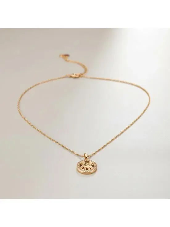 1K Rose Gold Gemini Zodiac Champagne Diamond Necklace – 18" Singapore Chain - Picture 5 of 6